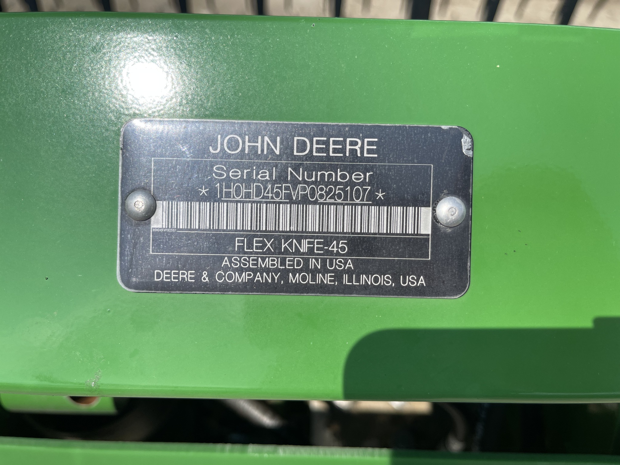  2023 John Deere HD45F at Heritage Tractor in Brimfield, IL