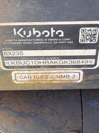 2019 Kubota BX23S