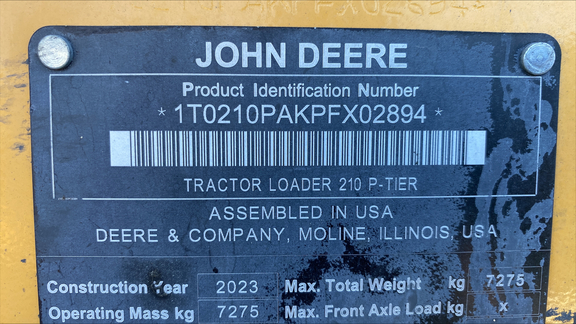 2023 John Deere 210 P