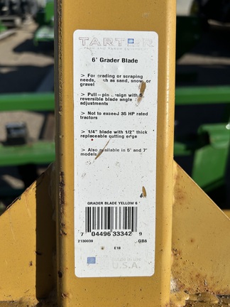 Used -- Tarter 6 foot Grader Blade Compact Utility Tractor Attachments at Horizon Ag & Turf in Lloydminster, AB - Photo5
