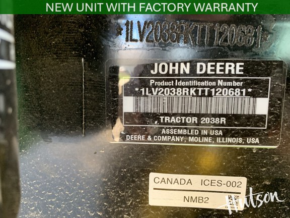 Photo of 2026 John Deere 2038R