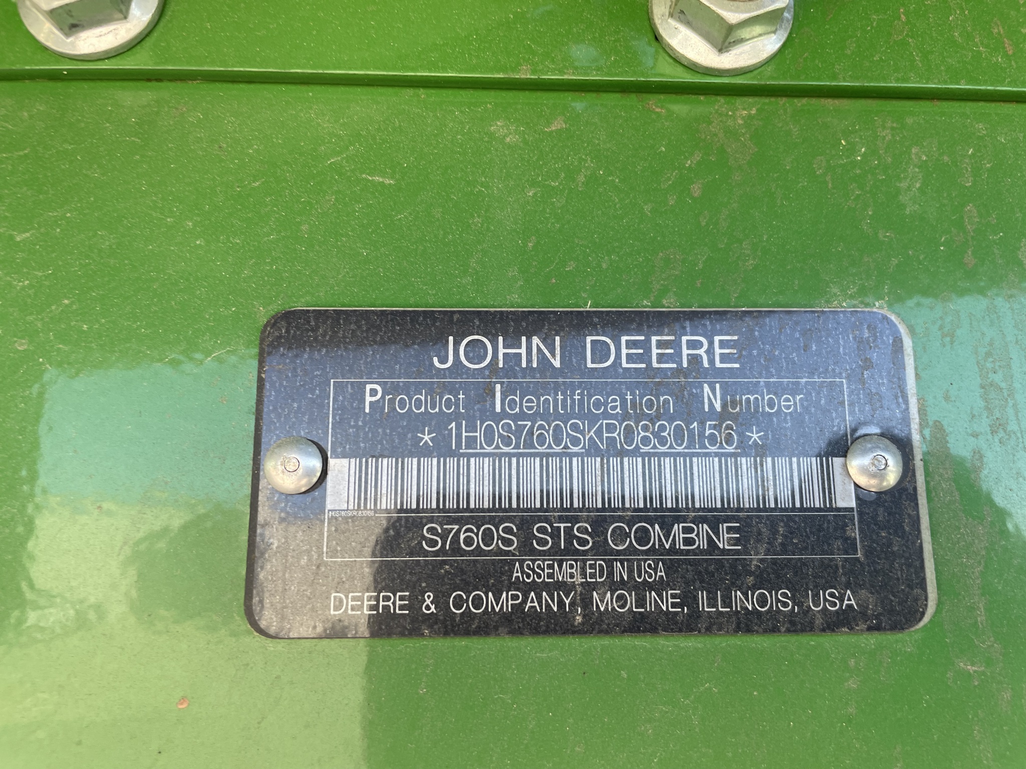  2024 John Deere S760 at Heritage Tractor in Baldwin City, KS