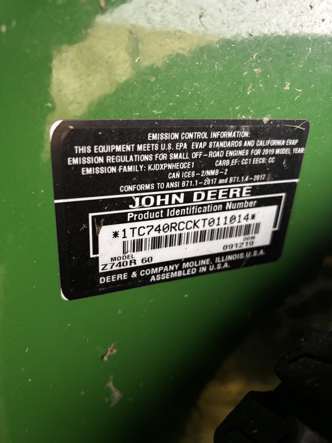 2020 John Deere Z740R Image 4
