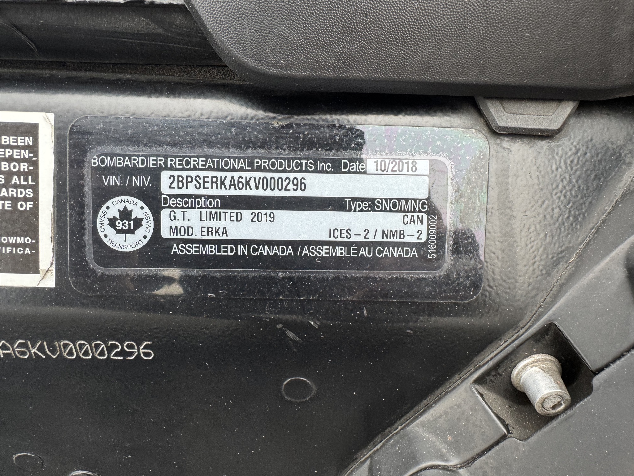 2019 Ski Doo Grand Tourning limited 900 turbo Image 9