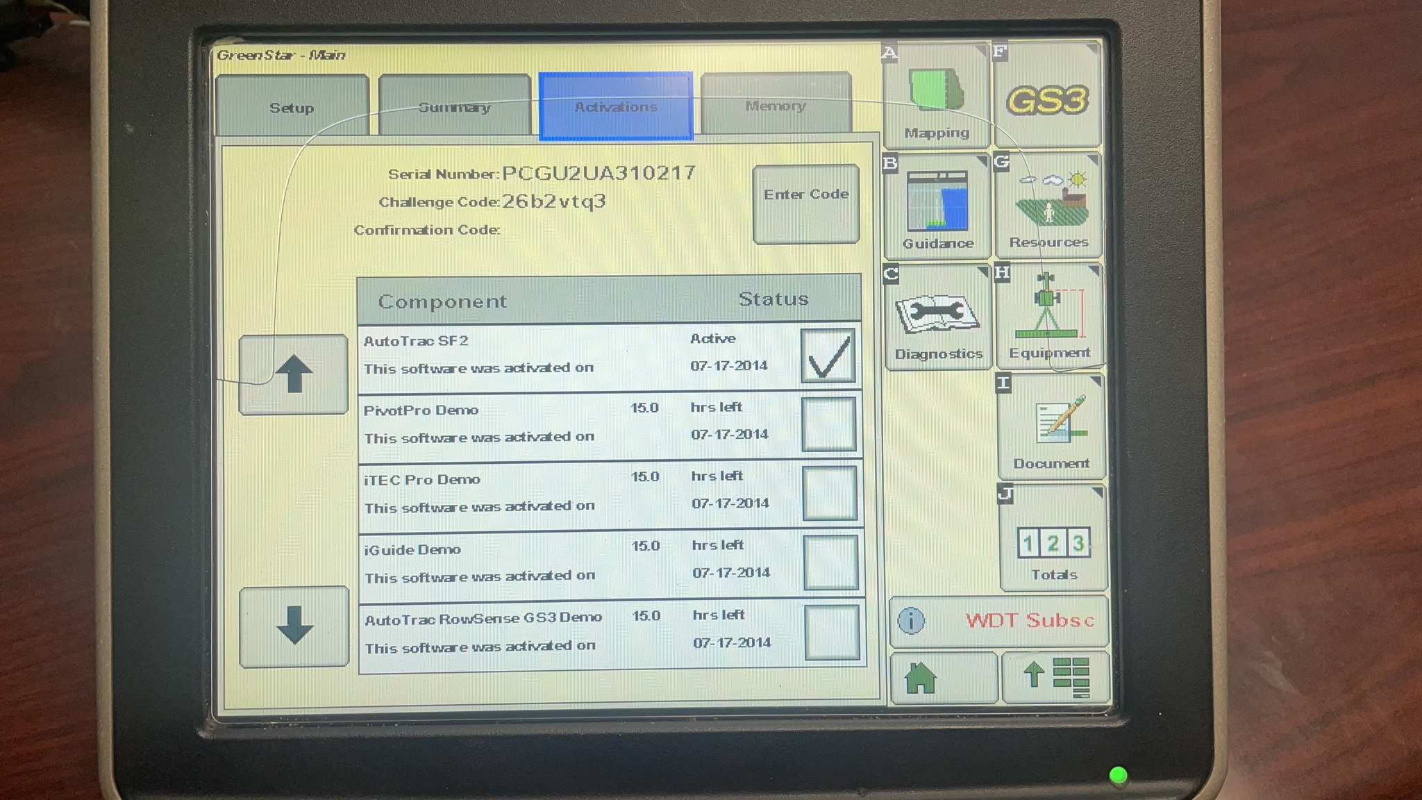 John Deere 2630 GS3 Display Image 2
