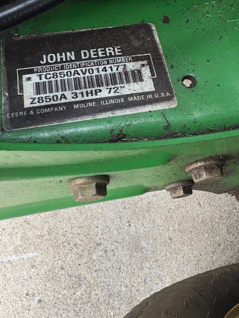 John Deere Z850A Image 4