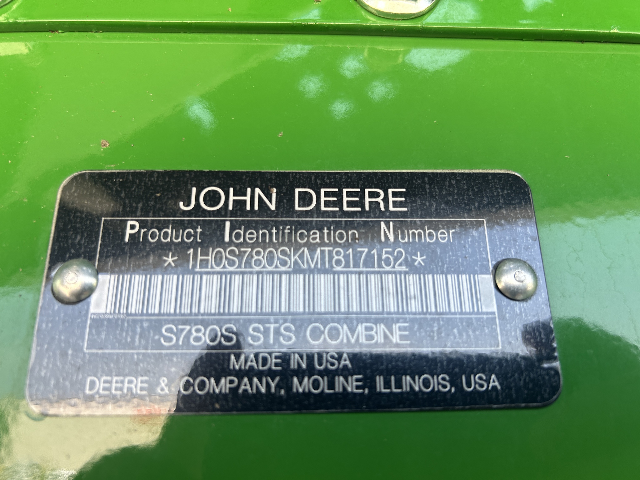  2021 John Deere S780 at Heritage Tractor in Baldwin City, KS