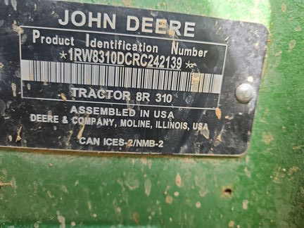 2024 John Deere 8R 310 Photo 3