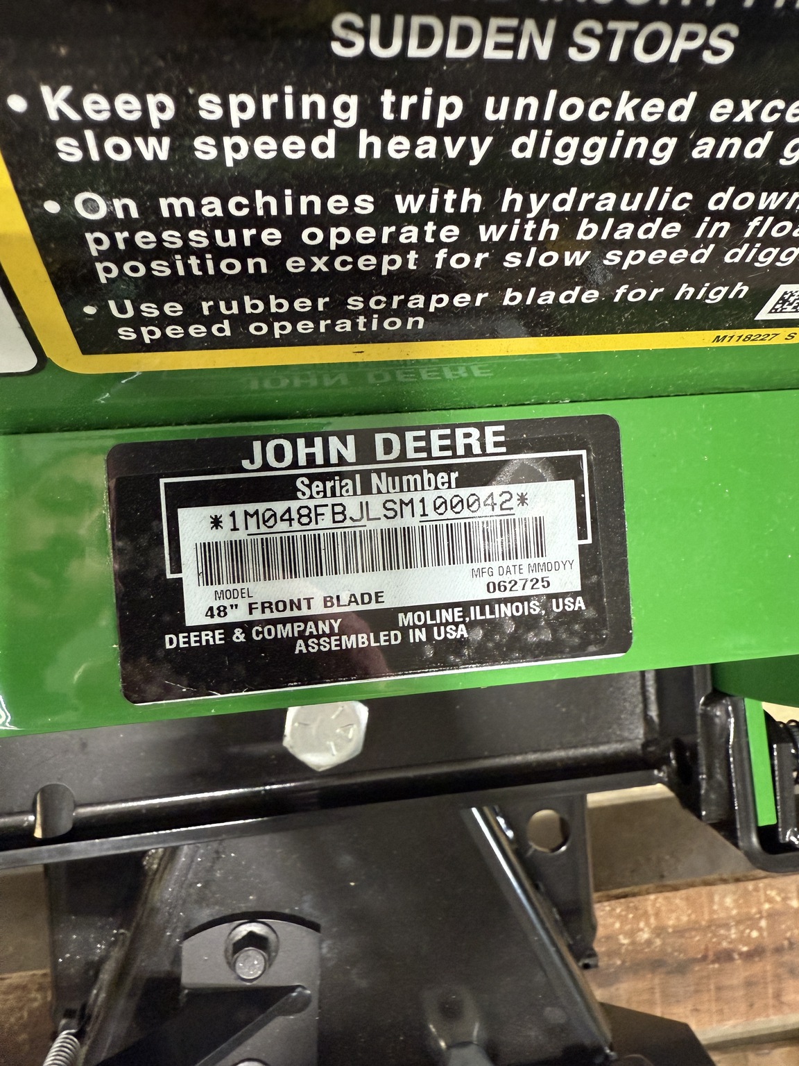 2025 John Deere 48 IN FRONT BLADE Image 9
