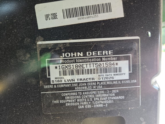 Photo of 2026 John Deere S180