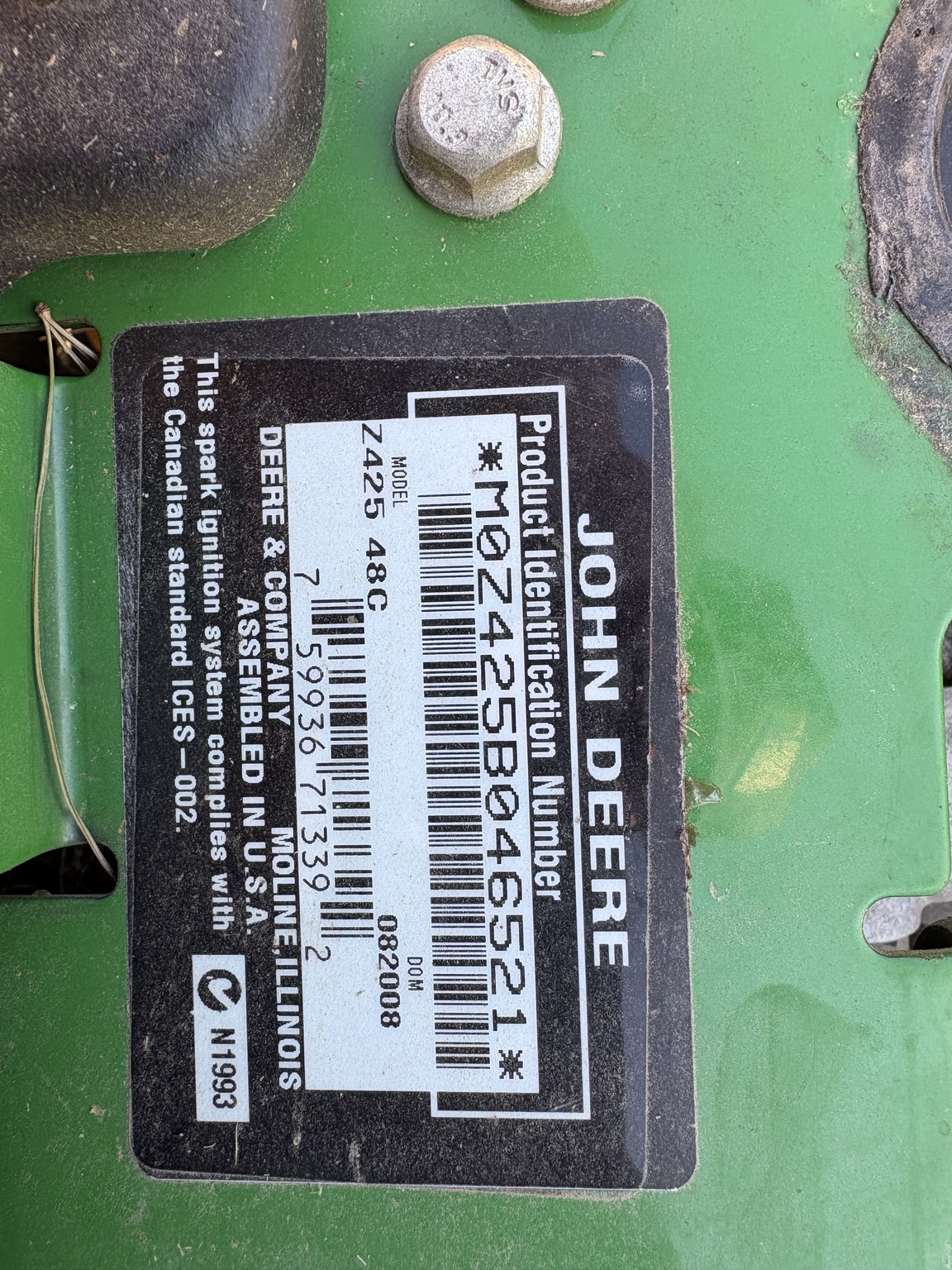 Used 2008 John Deere Z425 Zero Turn Mowers at Koenig Equipment in Franklin, IN - PhotoXL6