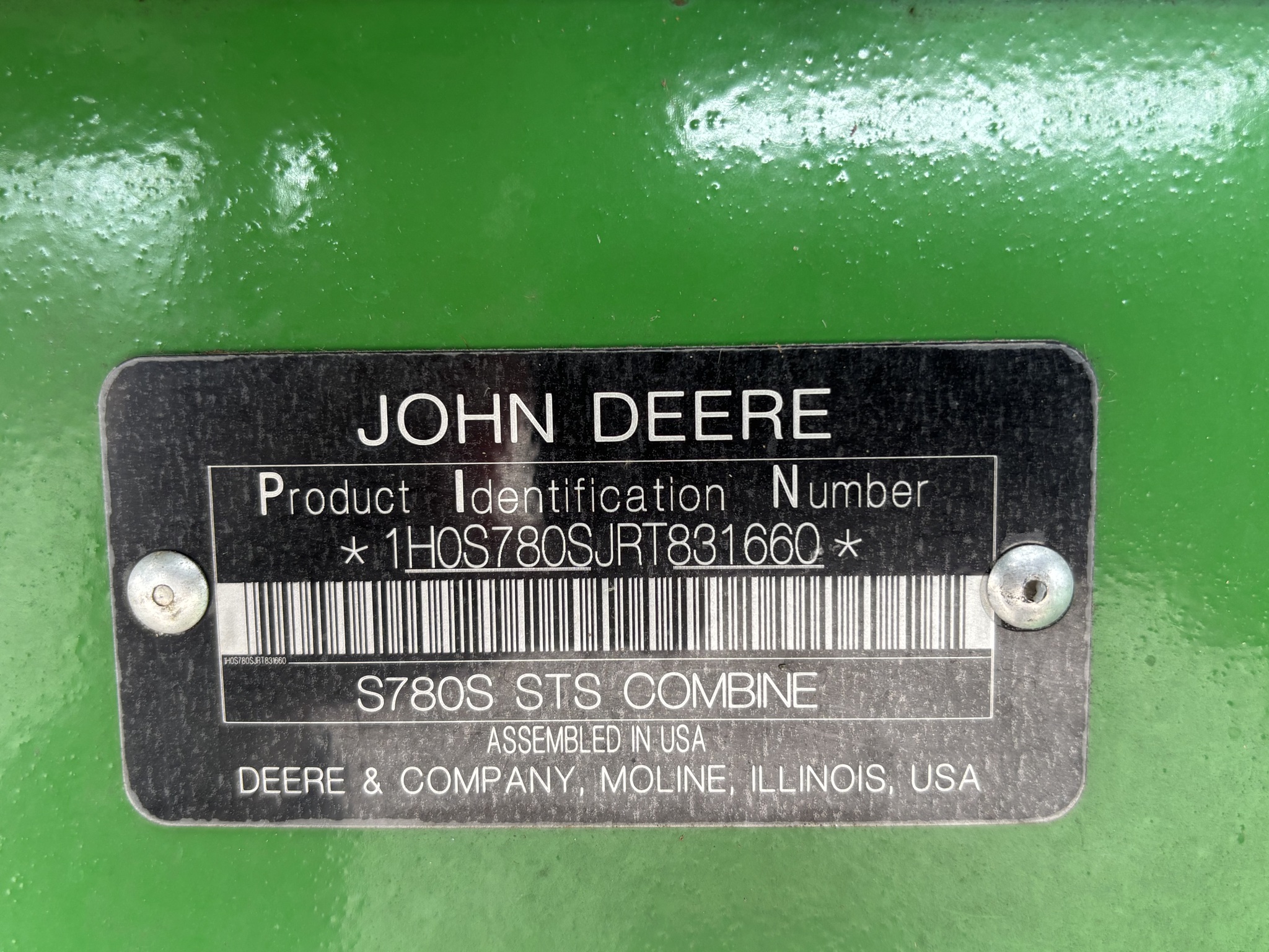  2024 John Deere S780 at Heritage Tractor in Macomb, IL