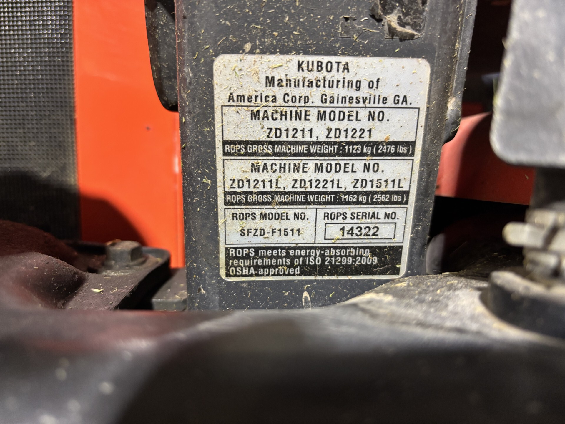 2018 Kubota ZD1511 Image 6