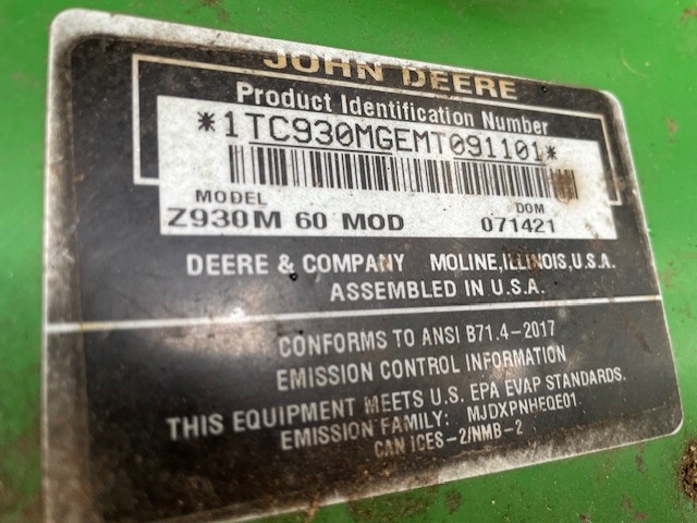 2021 John Deere Z930M Image 2