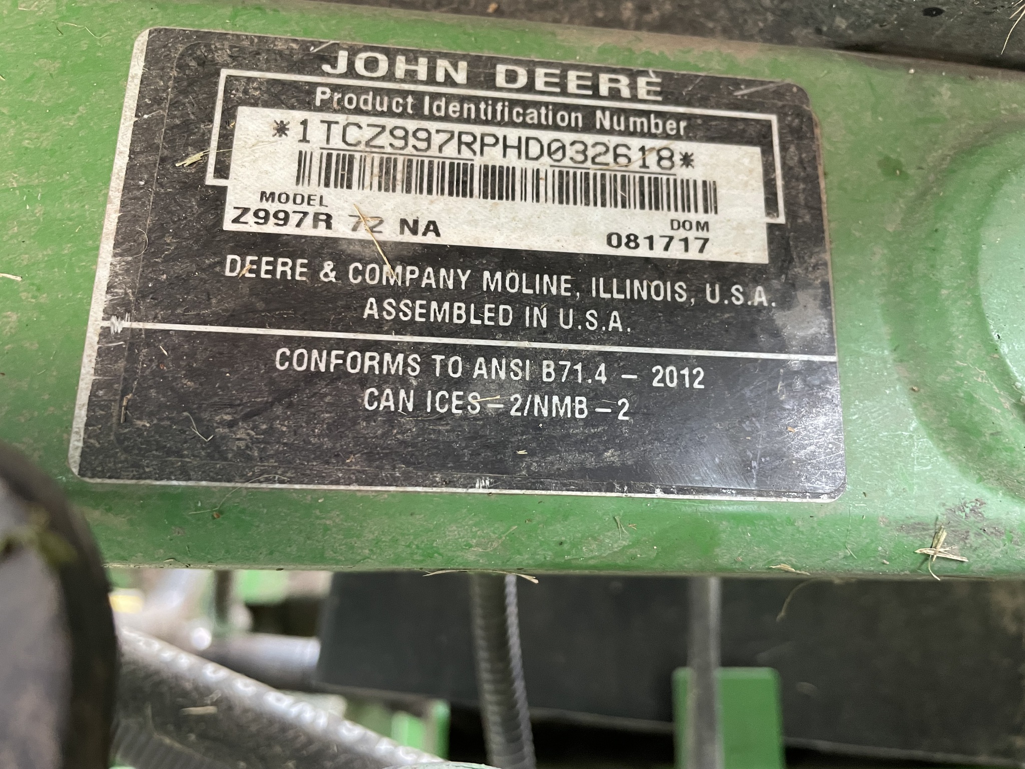  2017 John Deere Z997R at Heritage Tractor in Dixon, IL