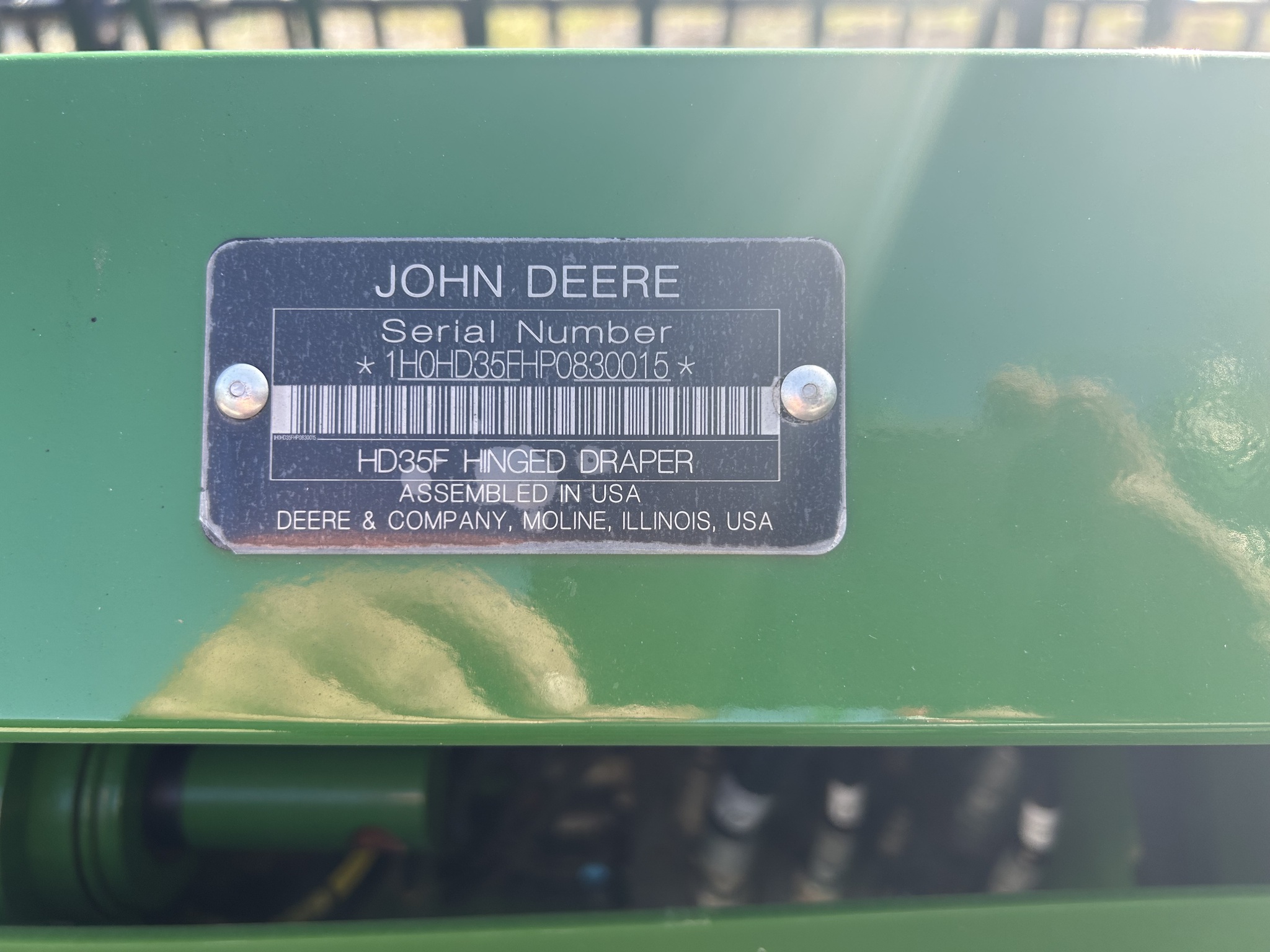  2024 John Deere HD35F at Heritage Tractor in Atchison, KS