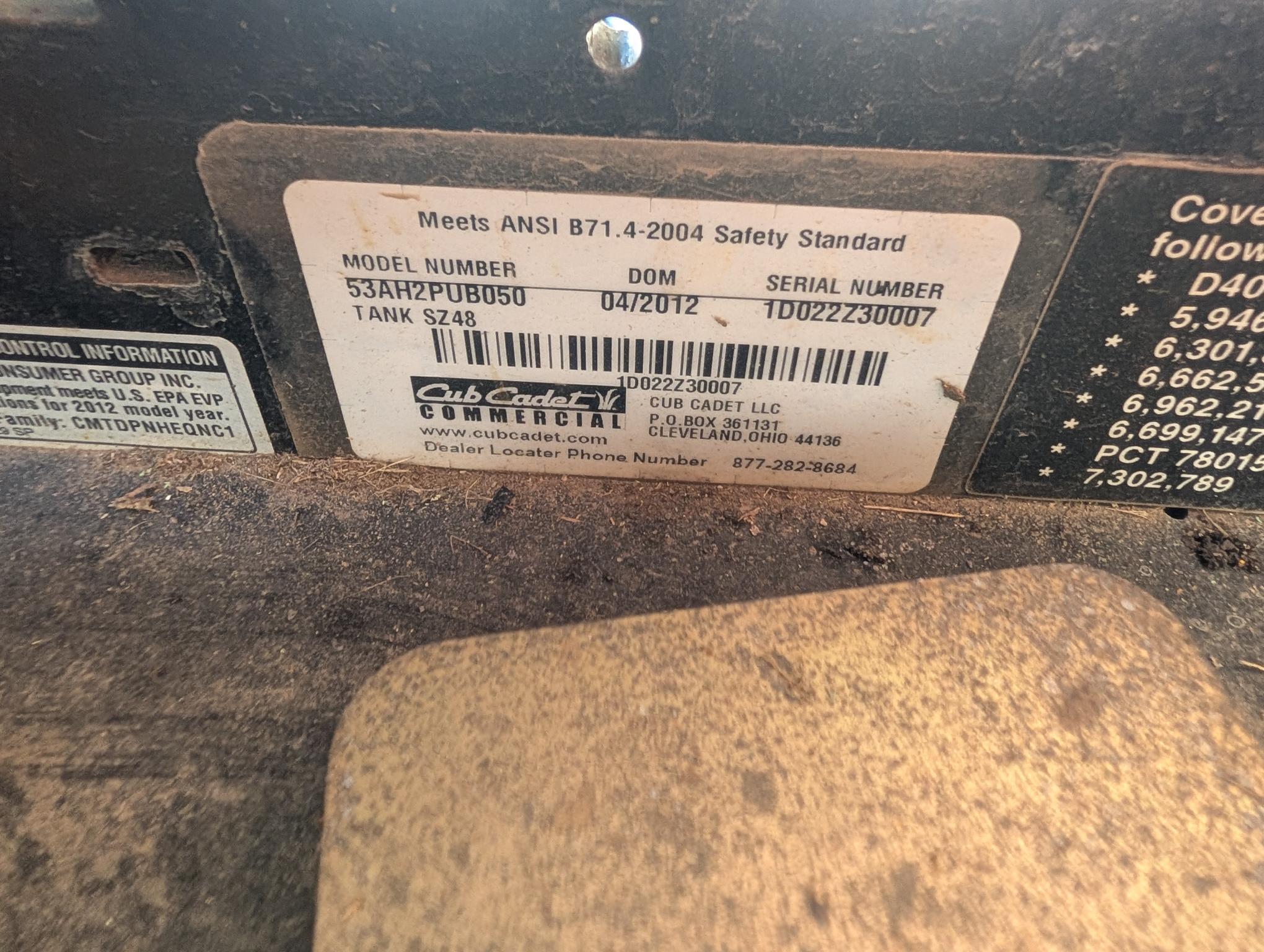 2012 Cub Cadet Tank SZ48 Image 5