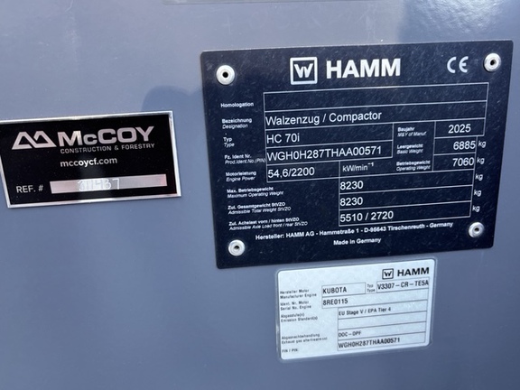2025 Hamm HC70I