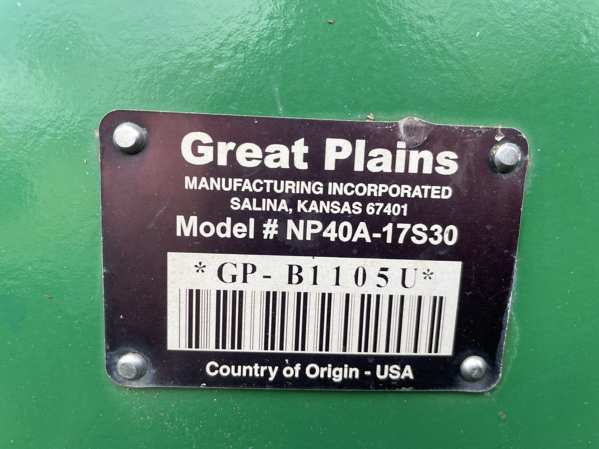   Great Plains NP40A-17S30 at Heritage Tractor in Baldwin City, KS