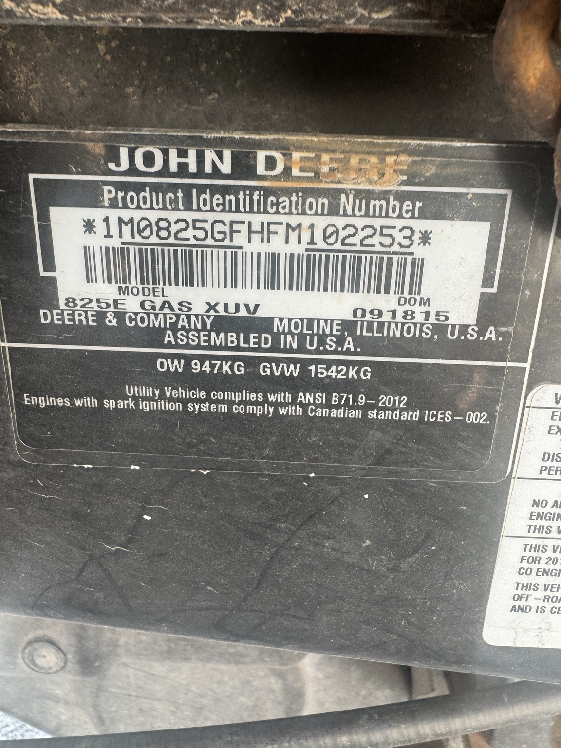 2015 John Deere XUV 825I S4 Image 14