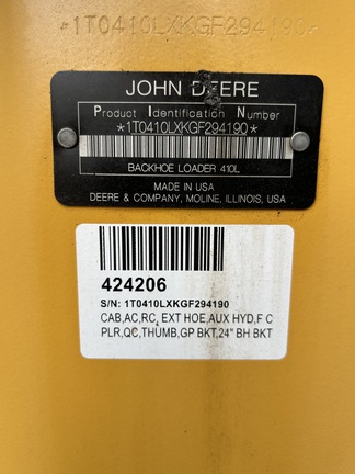 2016 John Deere 410L