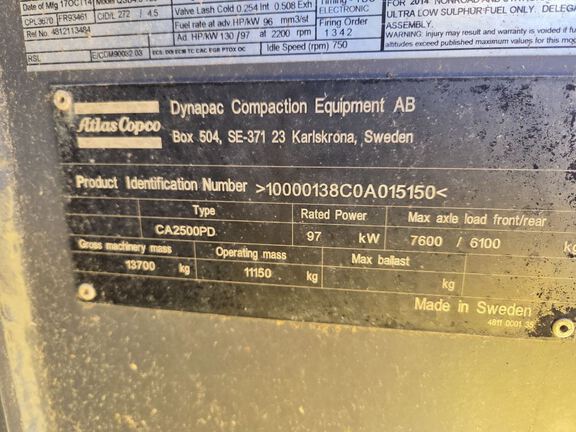 2014 Dynapac CA2500PA