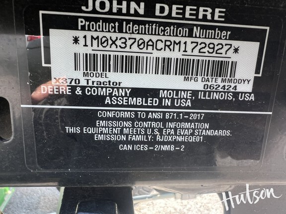 Photo of 2024 John Deere X370