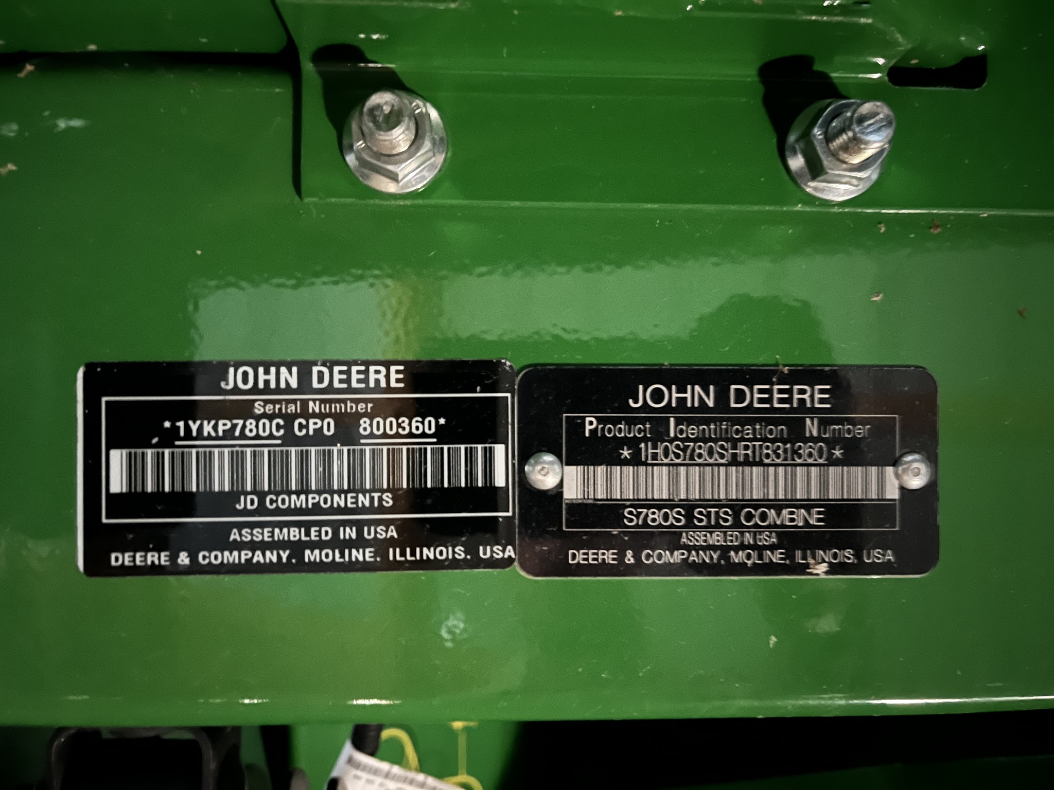  2024 John Deere S780 at Heritage Tractor in Princeton, IL