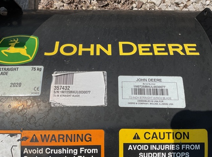 Photo of 2020 John Deere 72IN STRAIGHT WINCH BLADE
