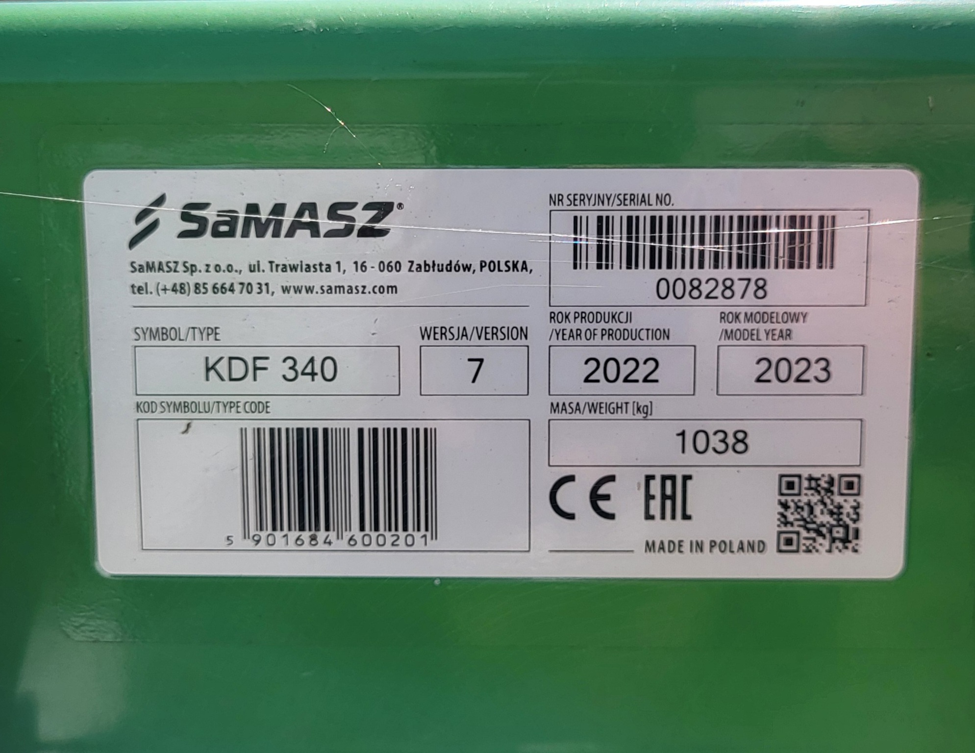2023 Samasz KDF 340 Front Mount Disc Mower Image 7