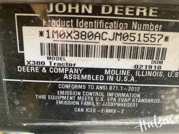 Photo of 2018 John Deere X380