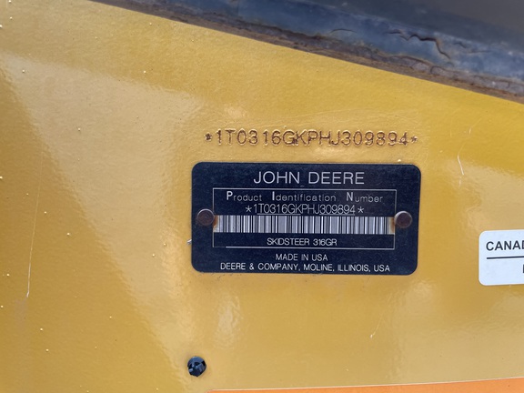 2017 John Deere 316GR