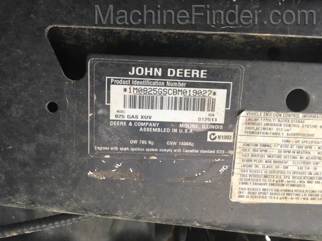 2011 John Deere XUV 825I OLIVE Image 8