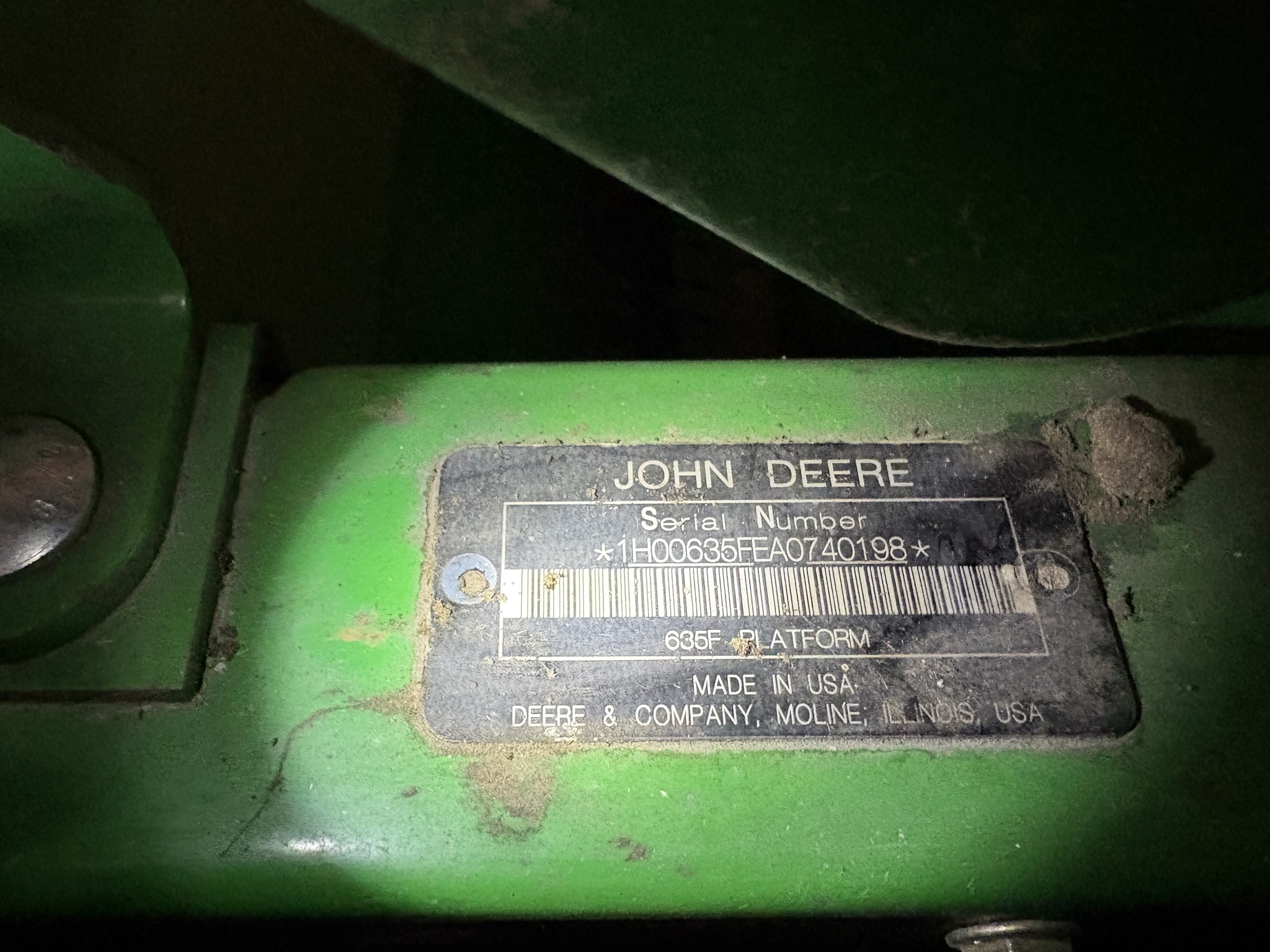 2011 John Deere 635F Image 19