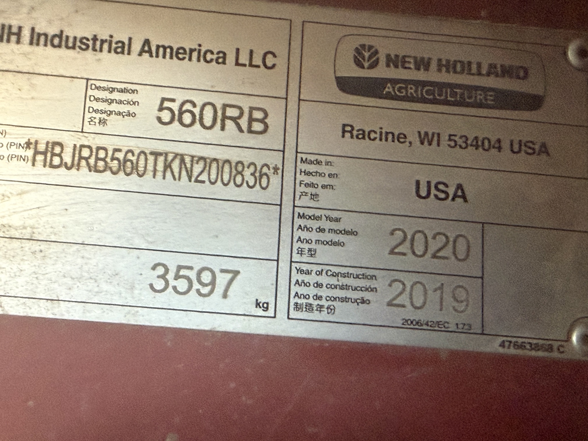  2020 New Holland Rollbelt 560 at Heritage Tractor in Nevada, MO