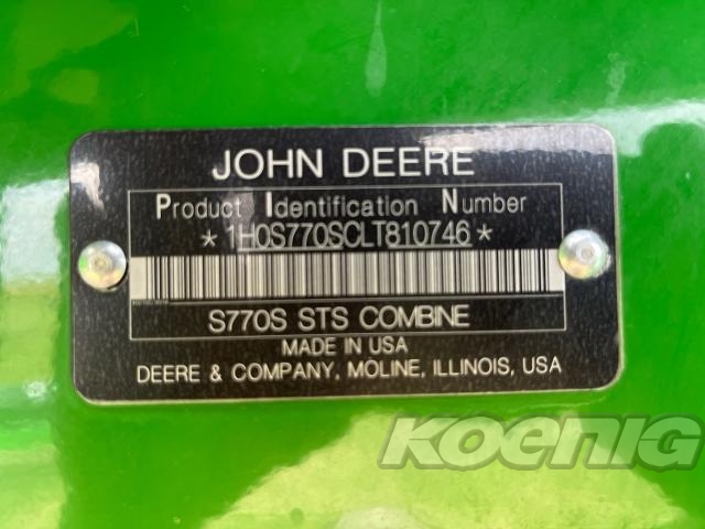 Used 2020 John Deere S770 Combines at Koenig Equipment in Urbana, OH - PhotoXL35