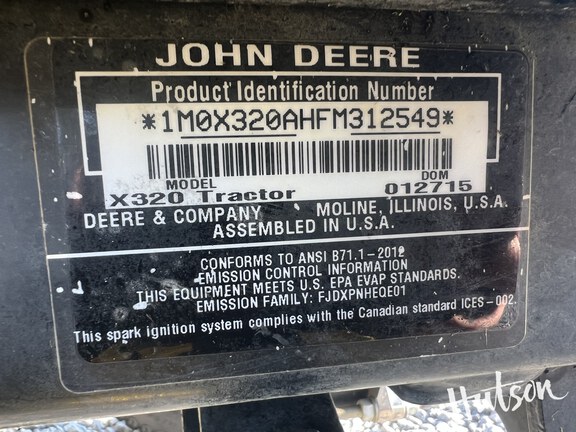 Photo of 2015 John Deere X320