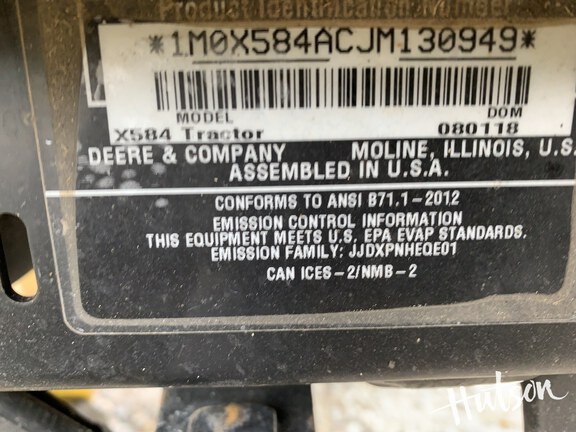 Photo of 2018 John Deere X584