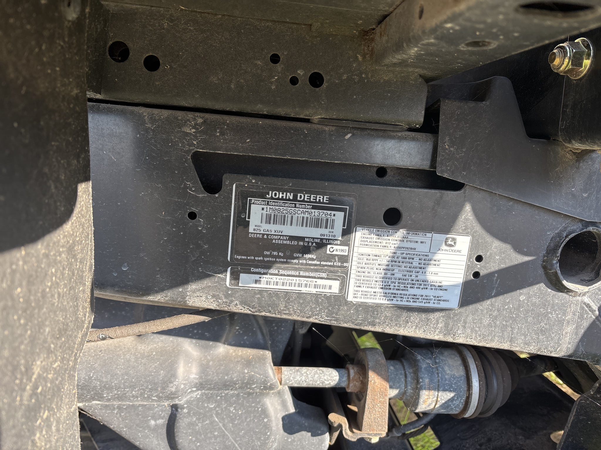 2010 John Deere XUV 825I GREEN Image 6