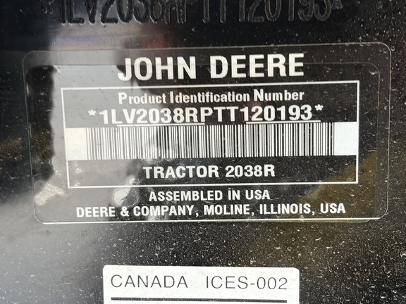 2026 John Deere 2038R