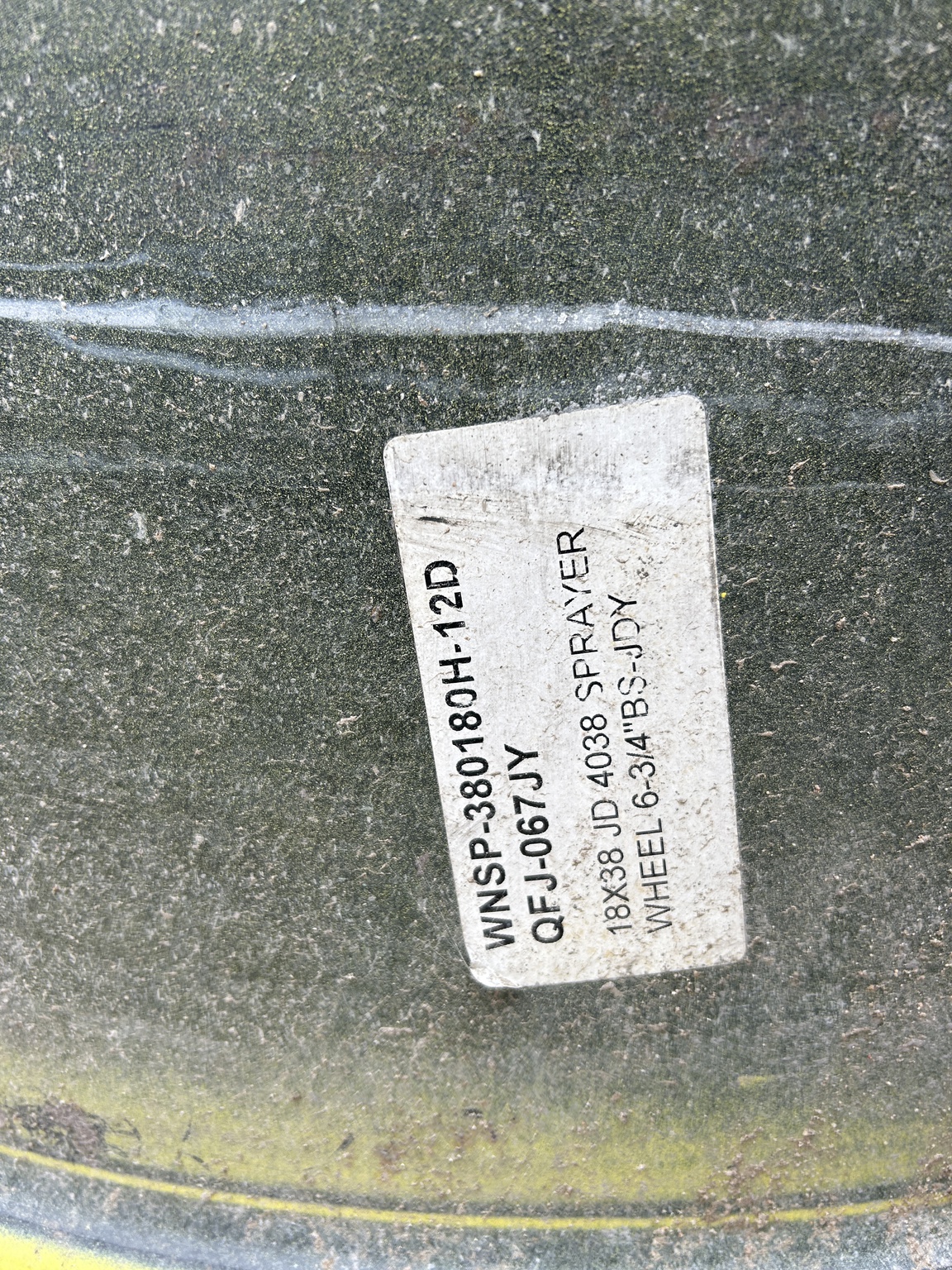 John Deere 650/65R38 Wheels ONLY Image 2