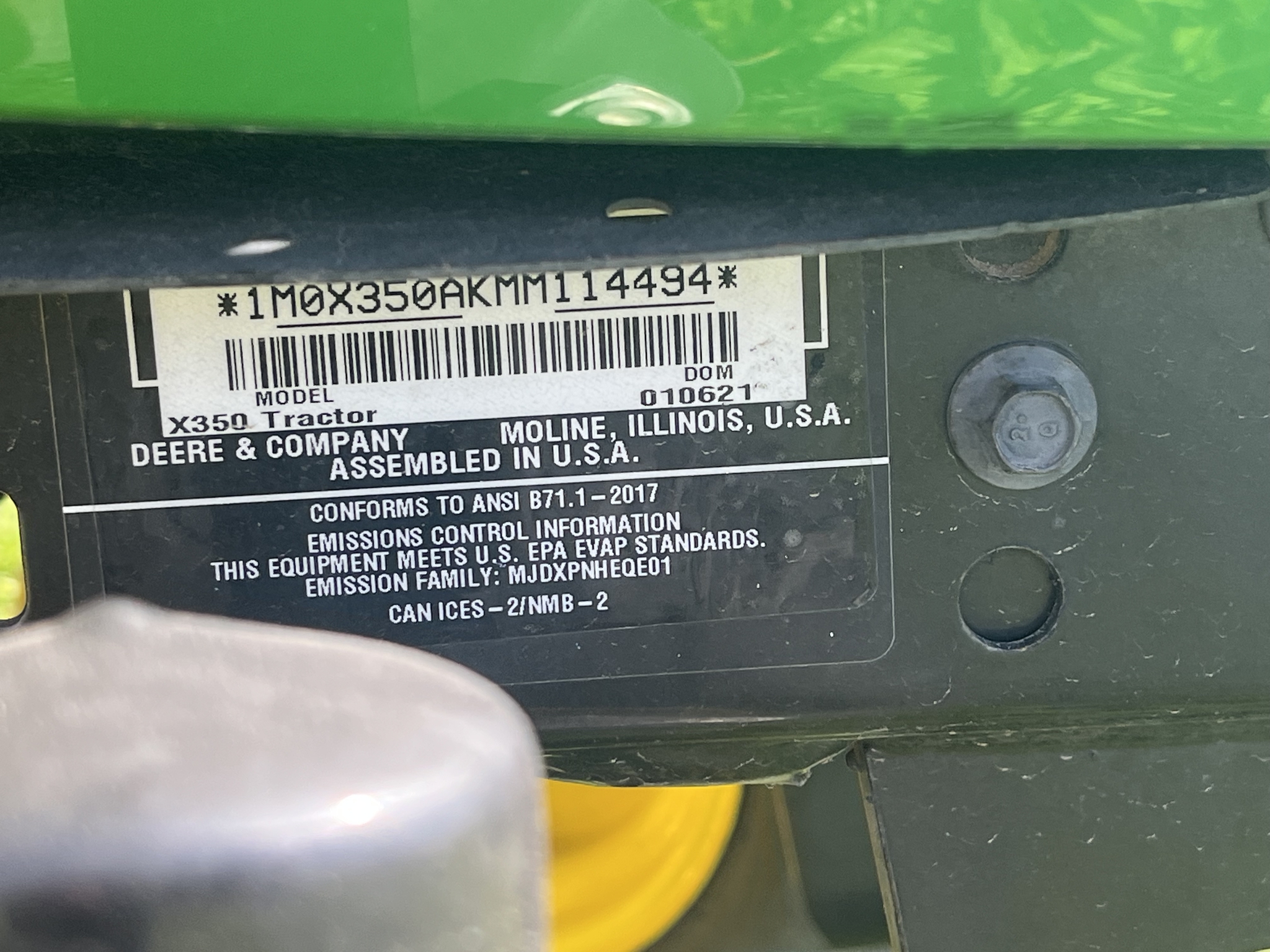 2021 John Deere X350 Image 9