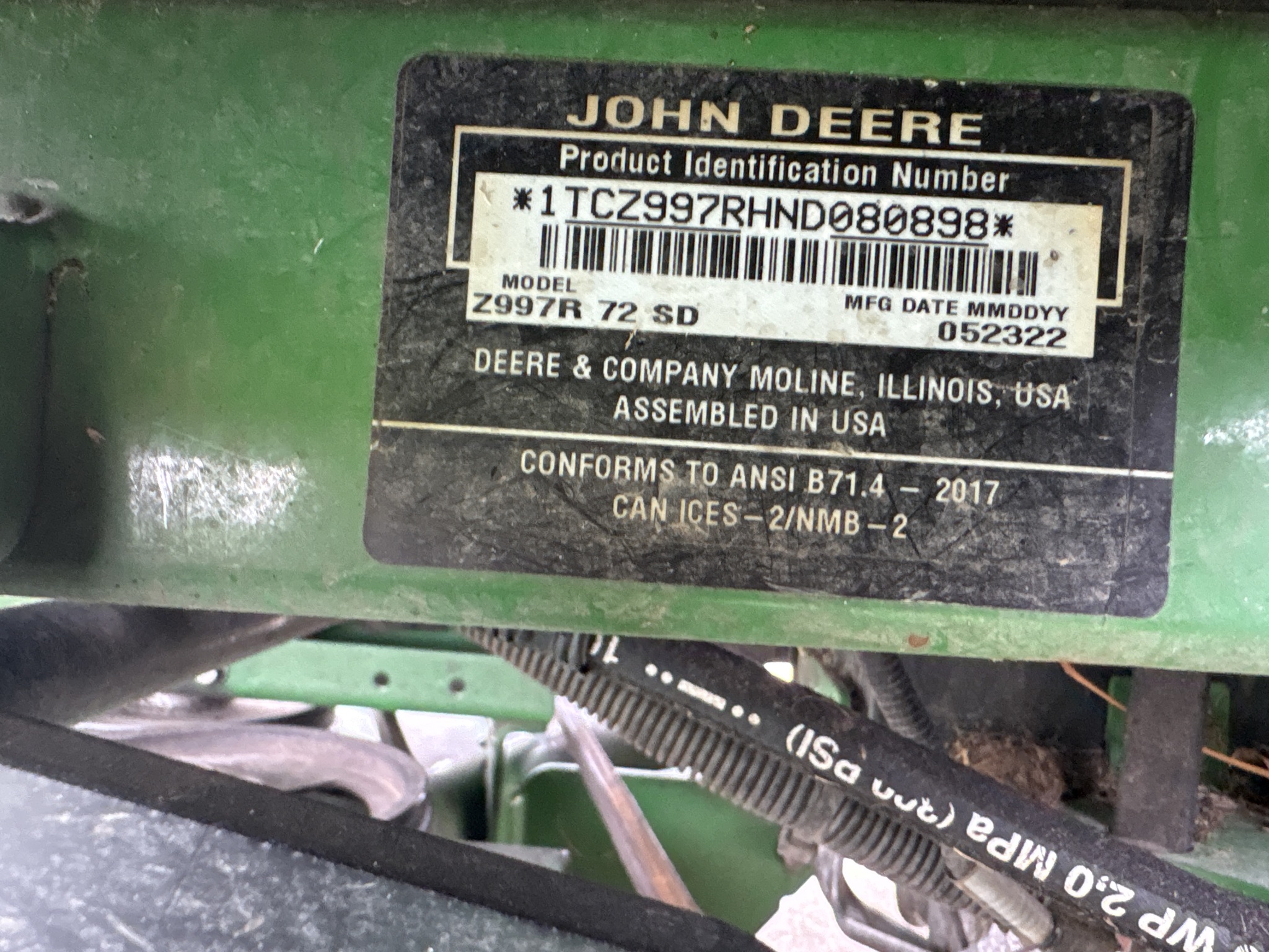  2022 John Deere Z997R w/MCS Bagger at Heritage Tractor in Geneseo, IL