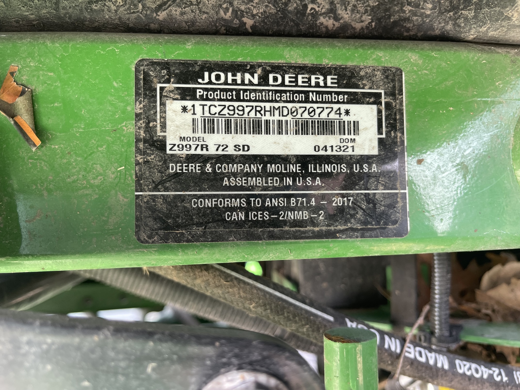  2021 John Deere Z997R at Heritage Tractor in Carthage, IL