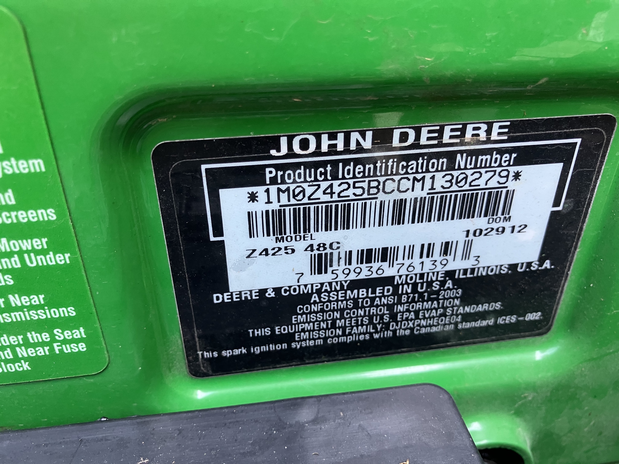 2013 John Deere Z425 Image 9
