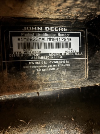 2021 John Deere XUV835M-9