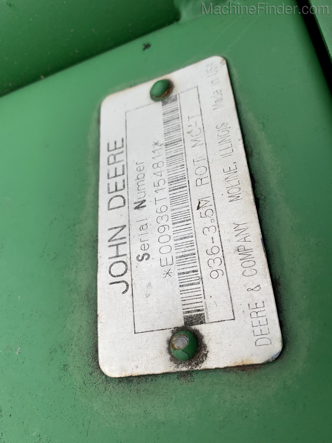 2001 John Deere 936 Image 4