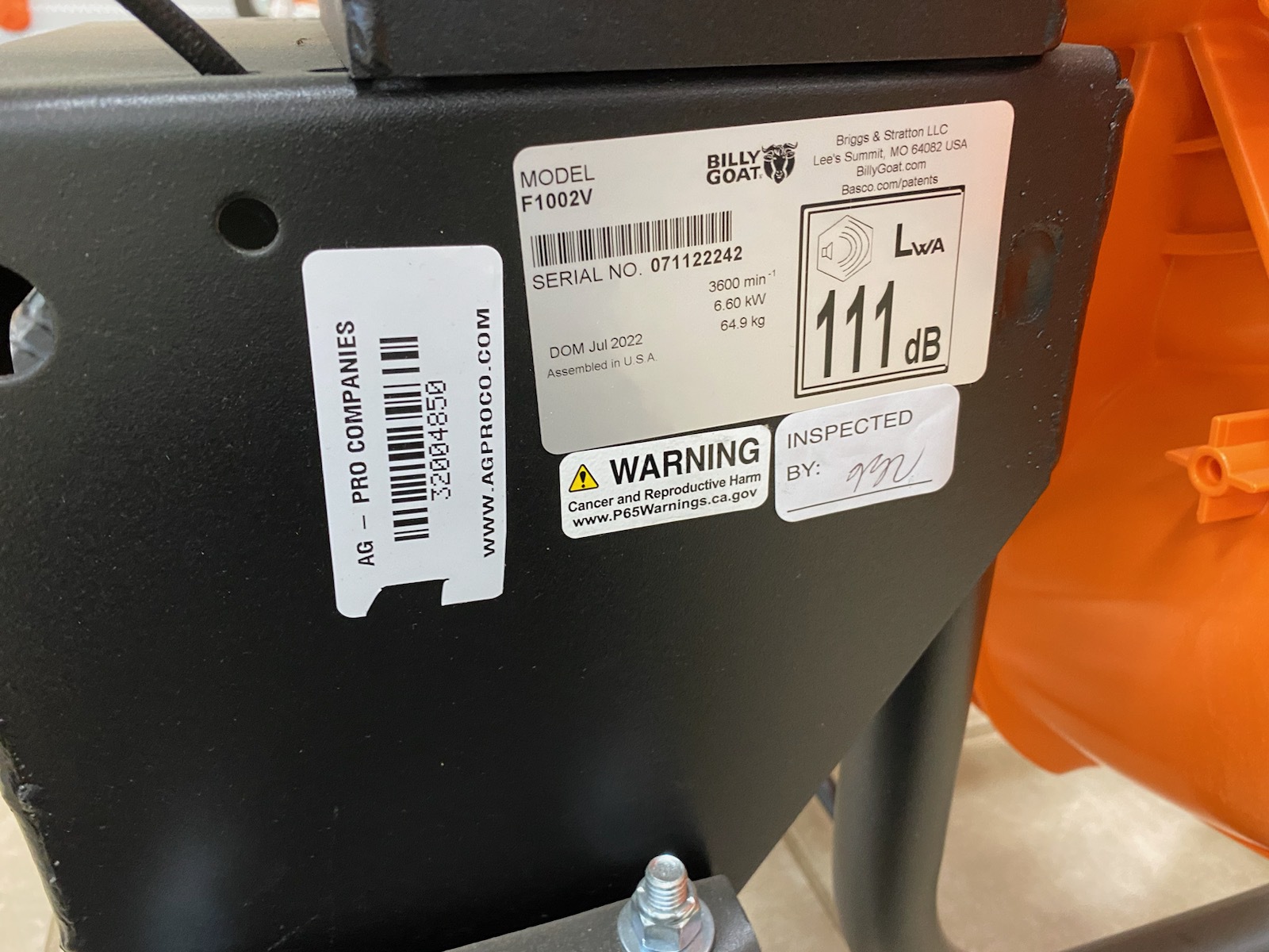 2022 Billy Goat F1002V Image 4