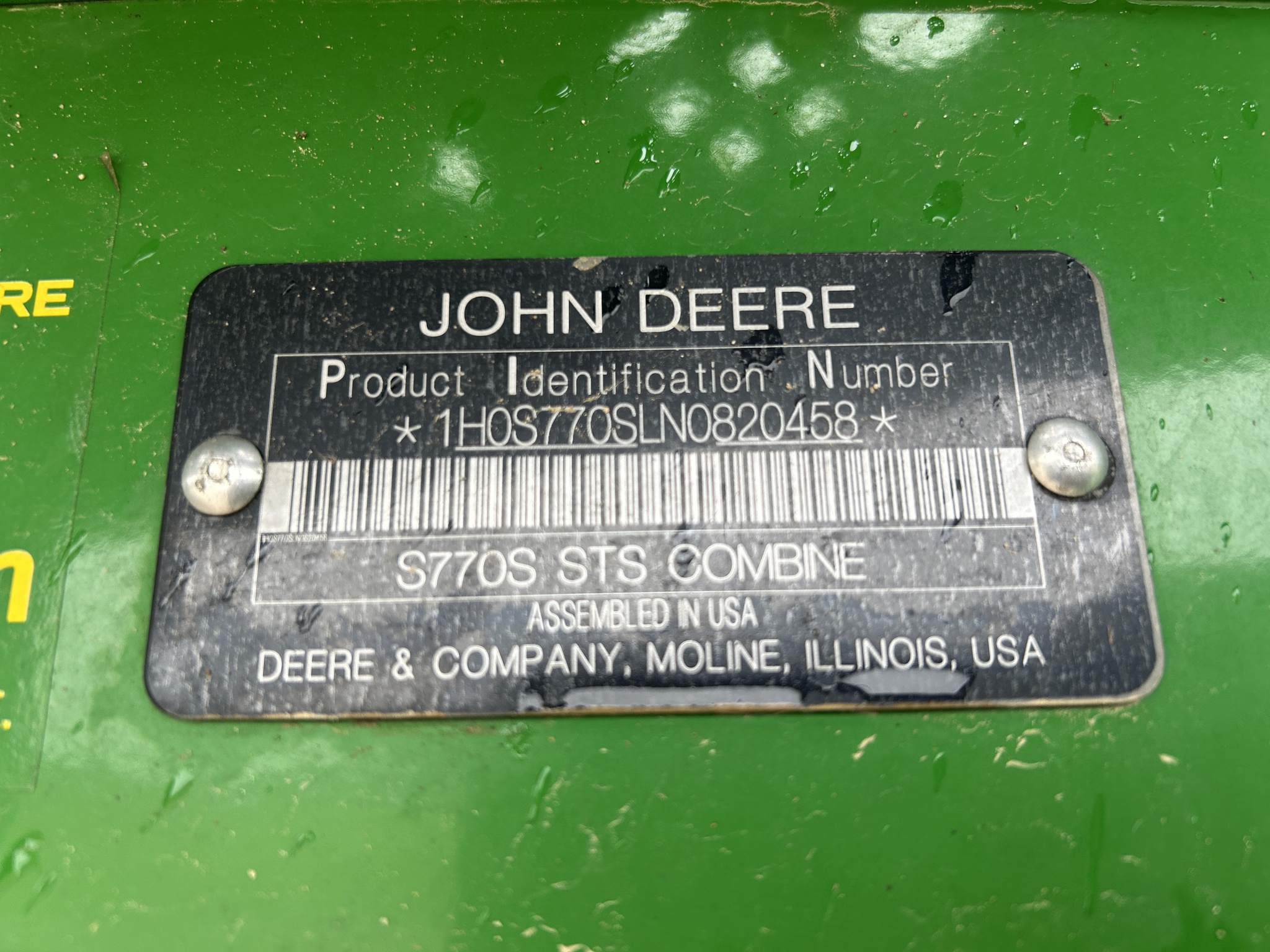  2022 John Deere S770 at Heritage Tractor in Adrian, MO