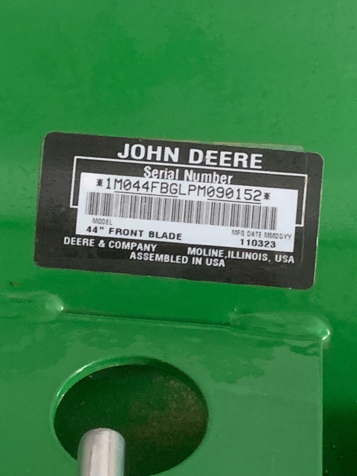 2023 John Deere 44 Inch Front Blade Image 5